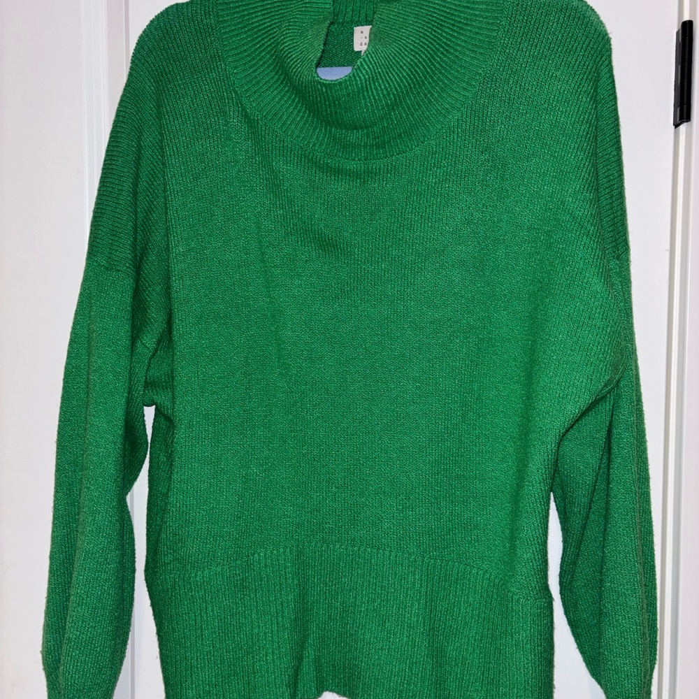 Green Cowl Neck Sweater